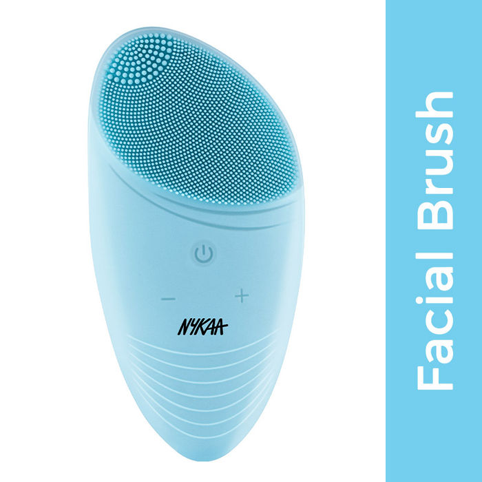 Nykaa Naturals CleanTouch 2 in 1 Face Brush & Massager for Deep Cleansing & Exfoliation - Blue