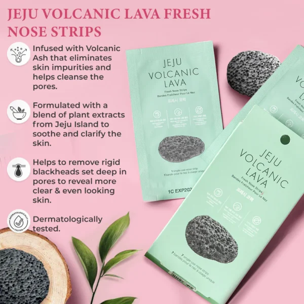 The Face Shop Jeju Volcanic Lava Aloe Nose Strip - Image 2