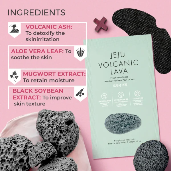 The Face Shop Jeju Volcanic Lava Aloe Nose Strip - Image 3
