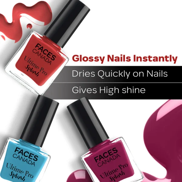 Faces Canada Ultime Pro Splash Nail Enamel(Black) - Image 2