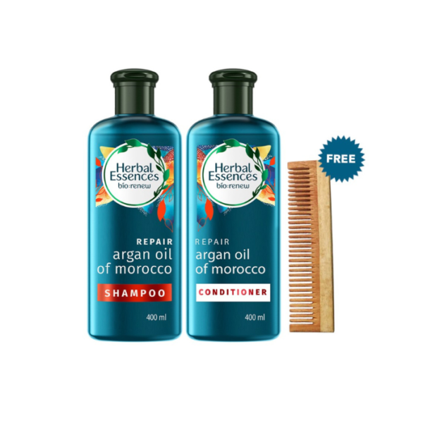 Herbal Essences Argan Oil Of Moroccan Shampoo & Conditioner With Free Neem Comb