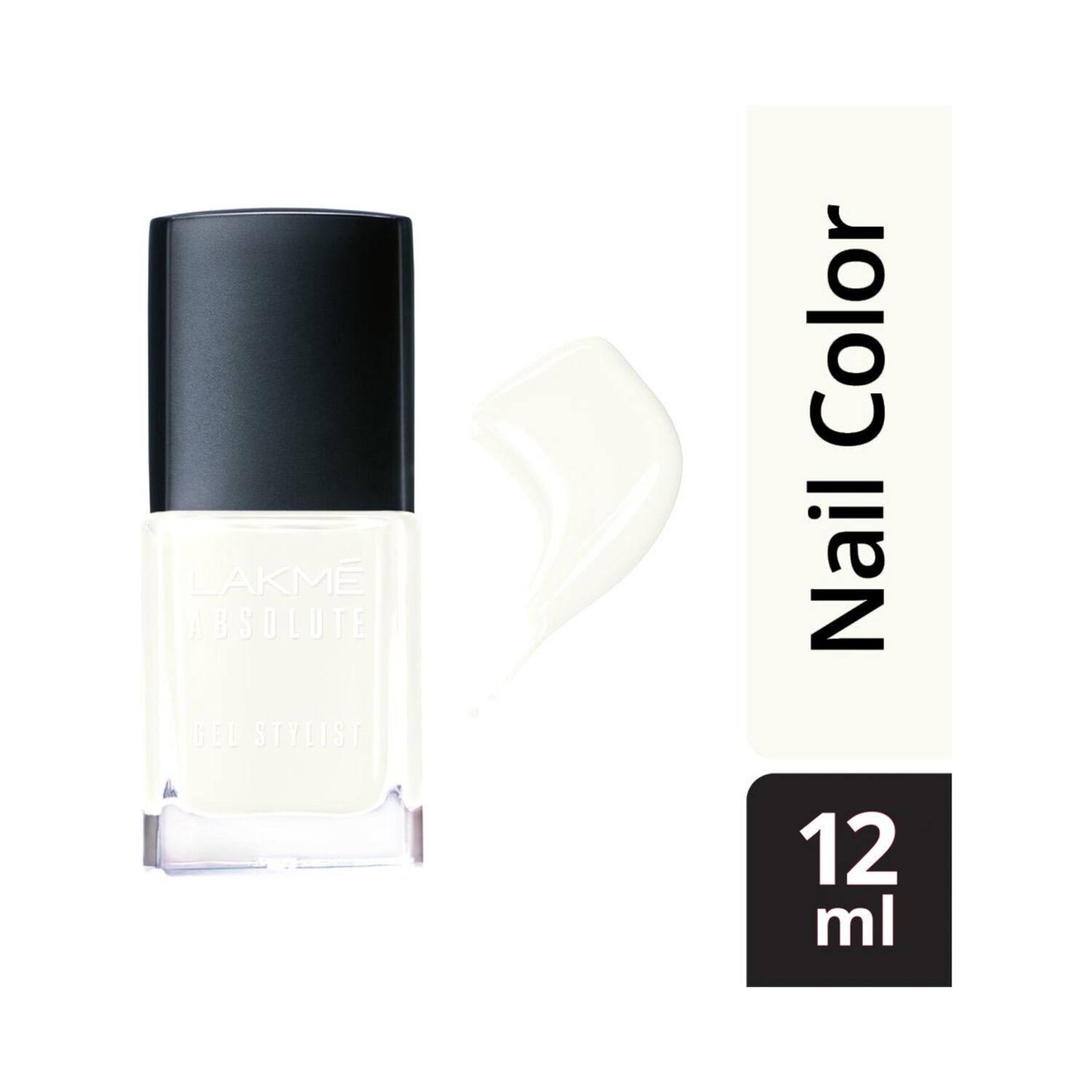 Lakme Absolute Gel Stylist Nail Polish - Snowball + Top Coat Combo - Image 2