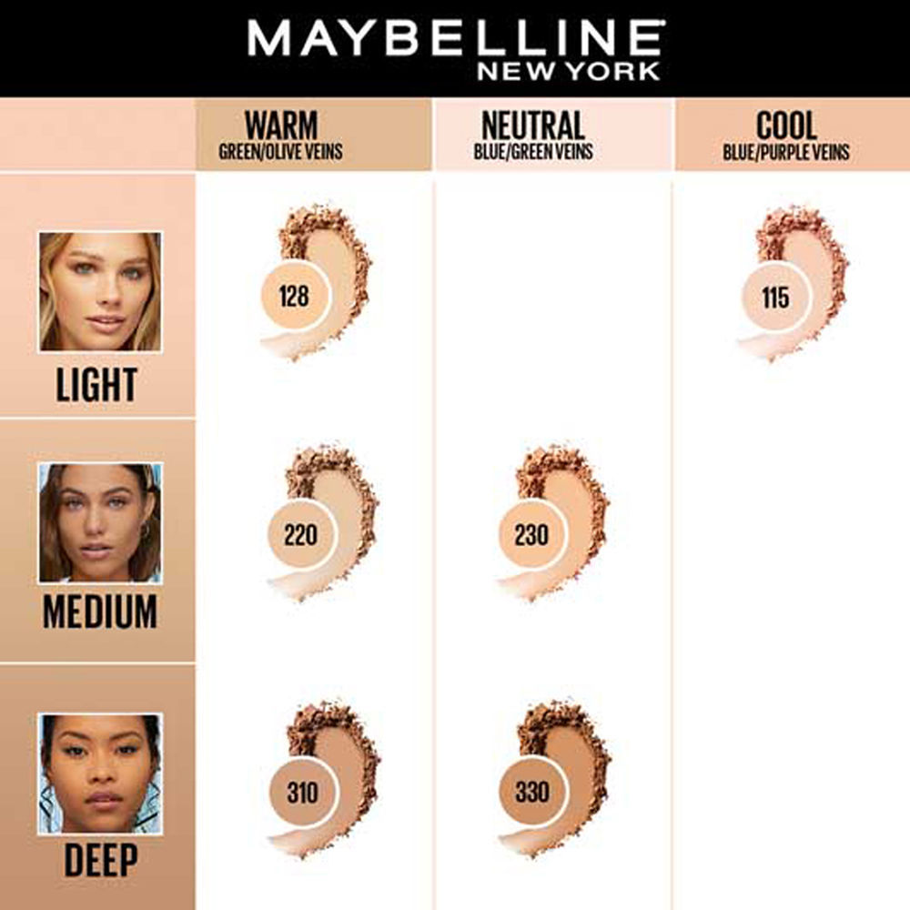 Maybelline New York Fit Me Matte + Poreless 16H Oil Control Compact Powder - 128 Warm Nude - Image 7