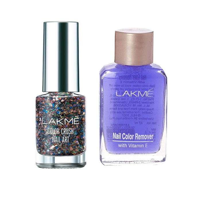 Lakme Color Crush Nail Art - G12 + Nail Polish Remover Combo