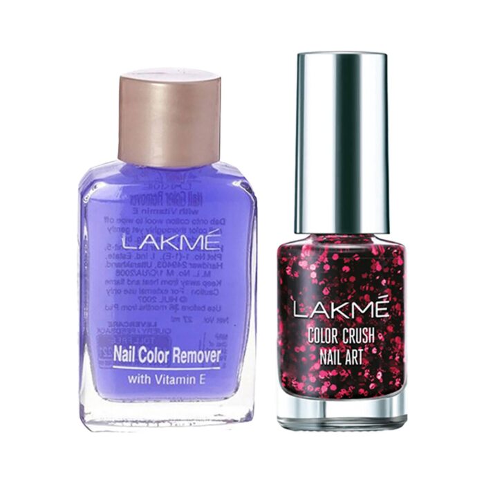 Lakme Color Crush Nail Art - G4 + Nail Polish Remover Combo
